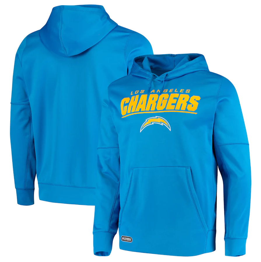 Men's Los Angeles Chargers Blue Combine Stated Pullover Hoodie